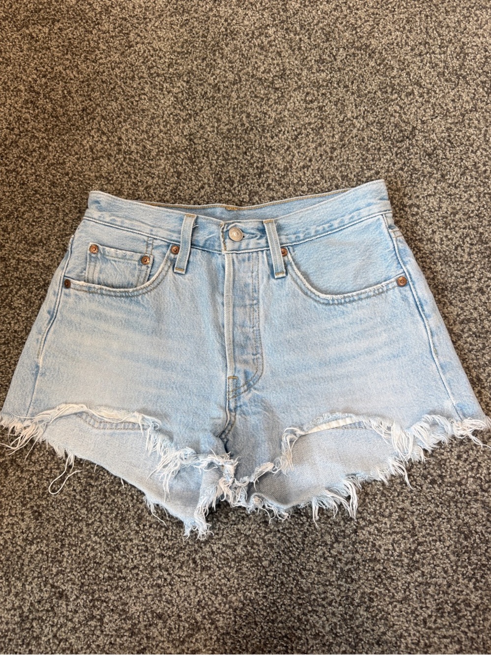 Levi's Light Blue 501 Denim Shorts